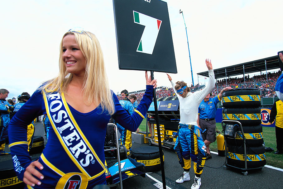 Jarno Trulli making his usual stretches