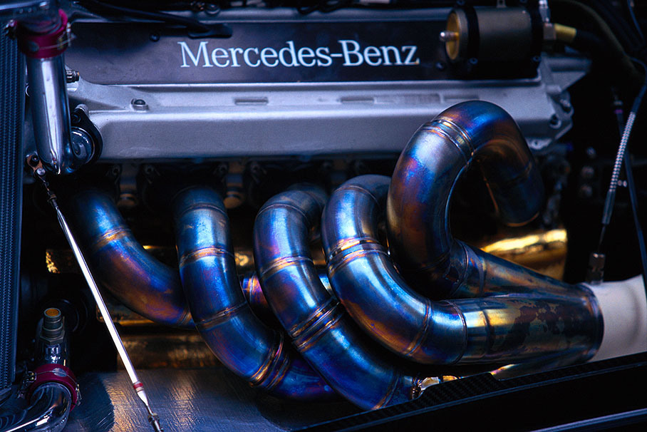 Mercedes engine and exhausts, Monaco GP 1997