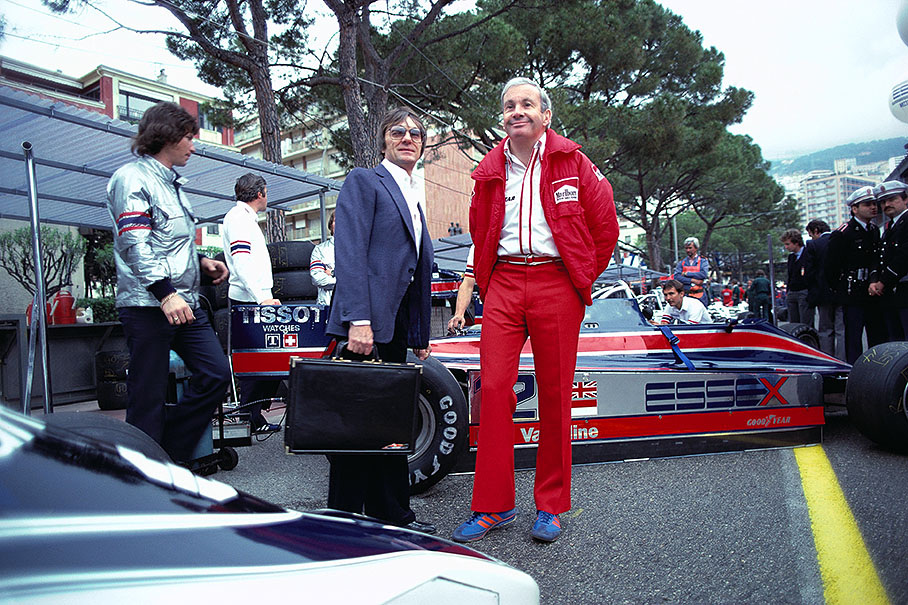 Brabham team principal Bernie Ecclestone with McLaren team principal Teddy Mayer in Monaco's open pitlane
