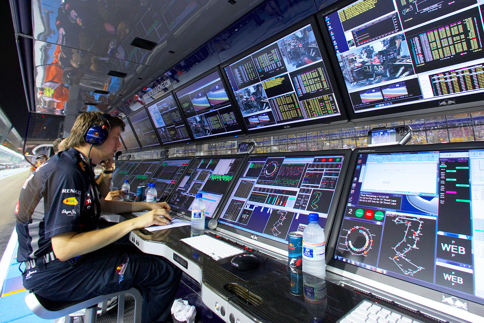 The Red Bull Racing pitwall command center