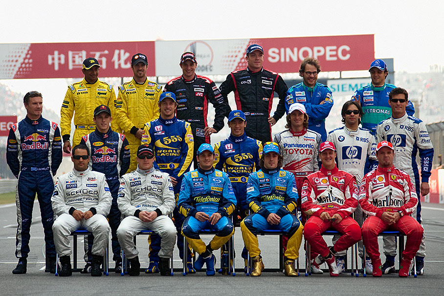 The annual drivers group photo