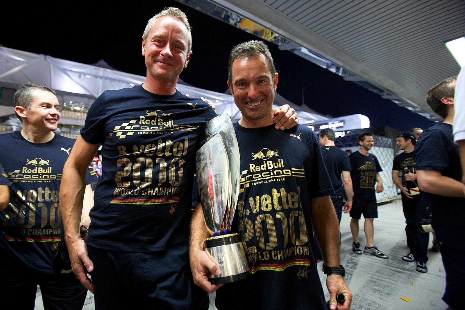 Red Bull team manager Jonathan Wheatley and chief mechanic Kenny Handkammer never believed anything else and printed a large box of T-shirts in advance :)