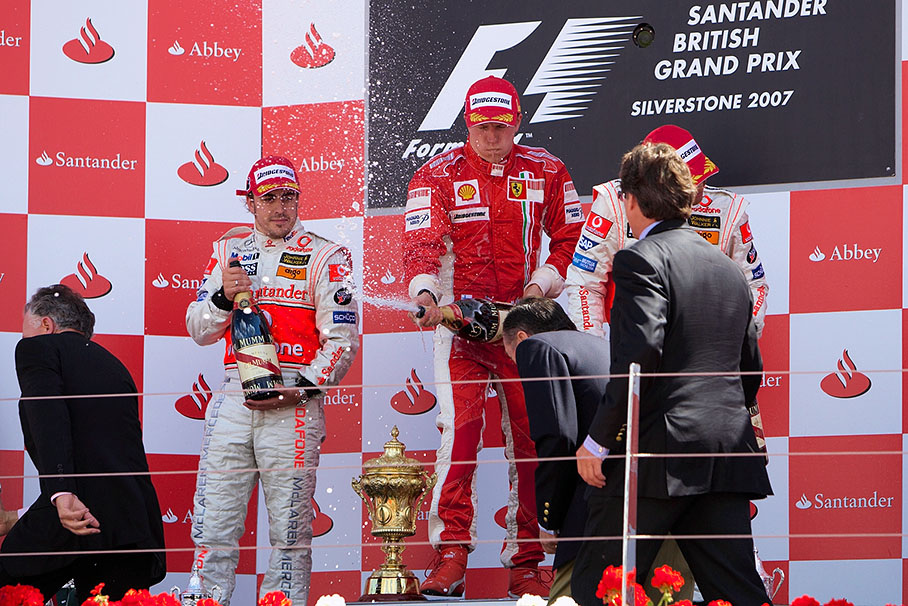 Raikkonen opens the champagne shower