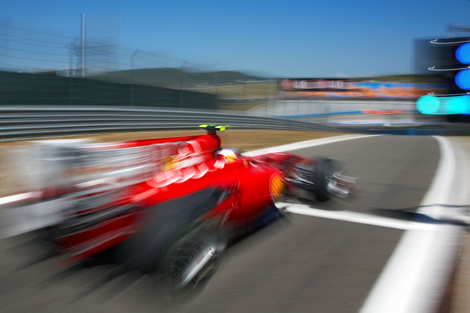 Fernando Alonso, Ferrari, at pit lane exit