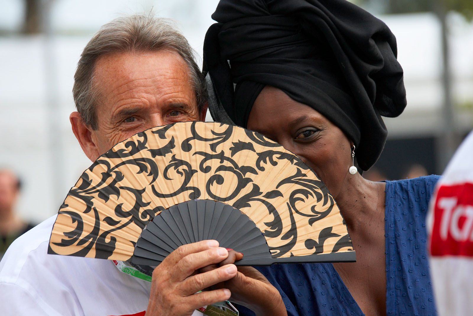 Belgian racing legend Jacky Ickx with his wife Khadja Nin
