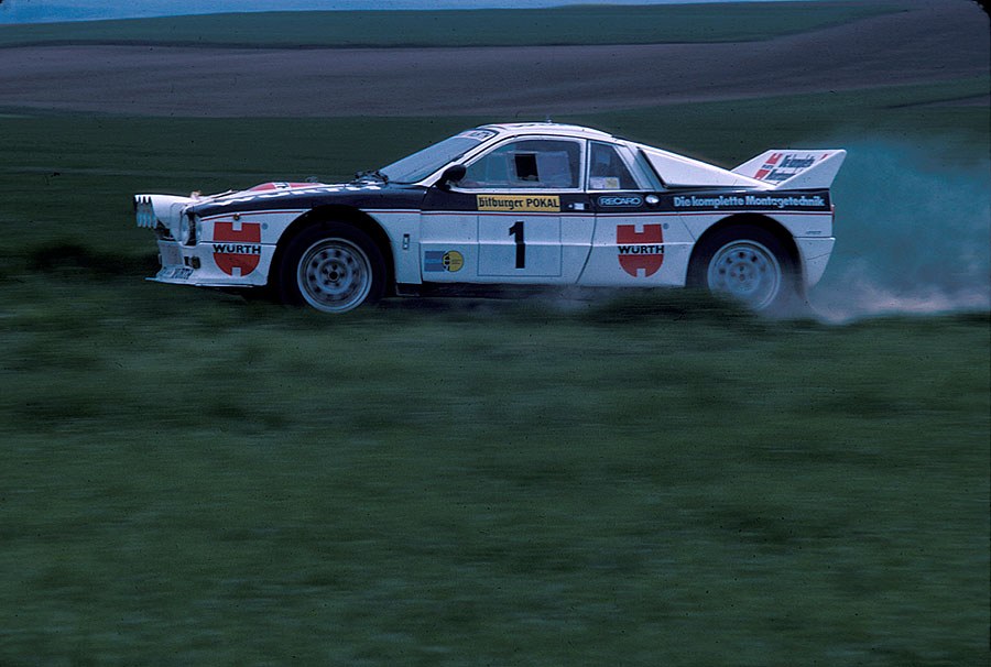 Walter Röhrl und Christian Geistdörfer im Würth Lancia Rally 037, Regensburg 1983