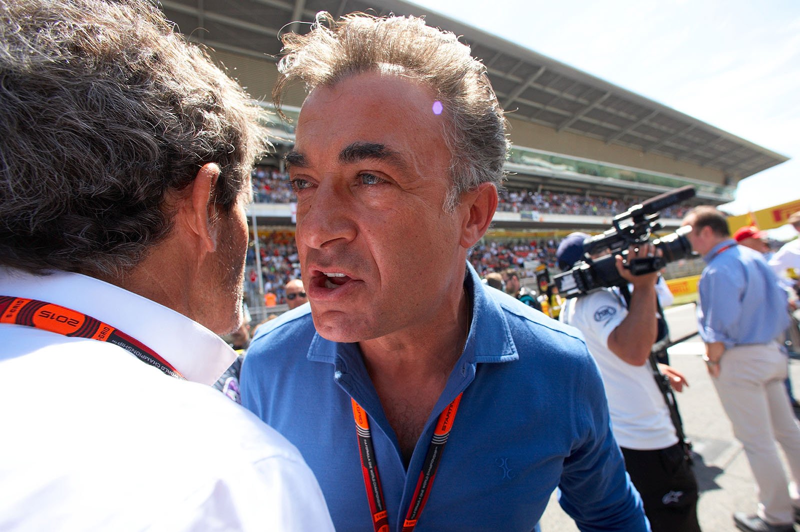 Former F1 team-mates for Ferrari in 1991: Jean Alesi talkes to Alain Prost, Spanish Grand Prix, Barcelona, 2015