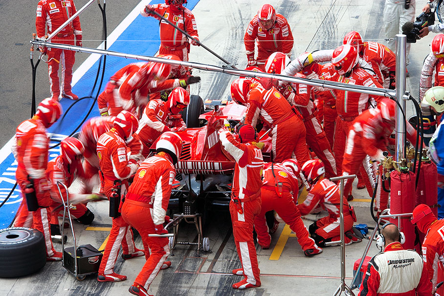 Pit stop of Felipe Massa