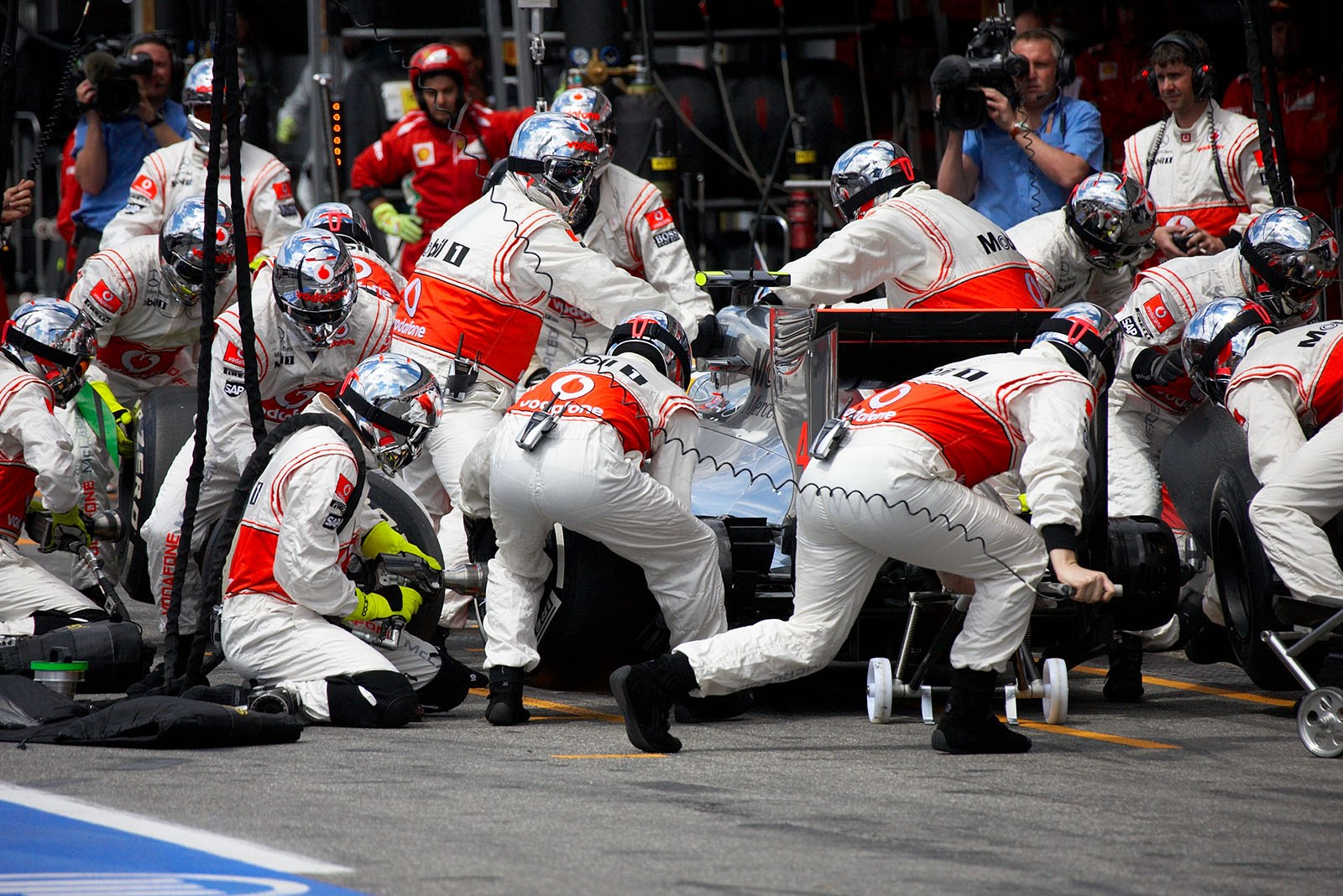 Pit stop of Lewis Hamilton, McLaren Mercedes