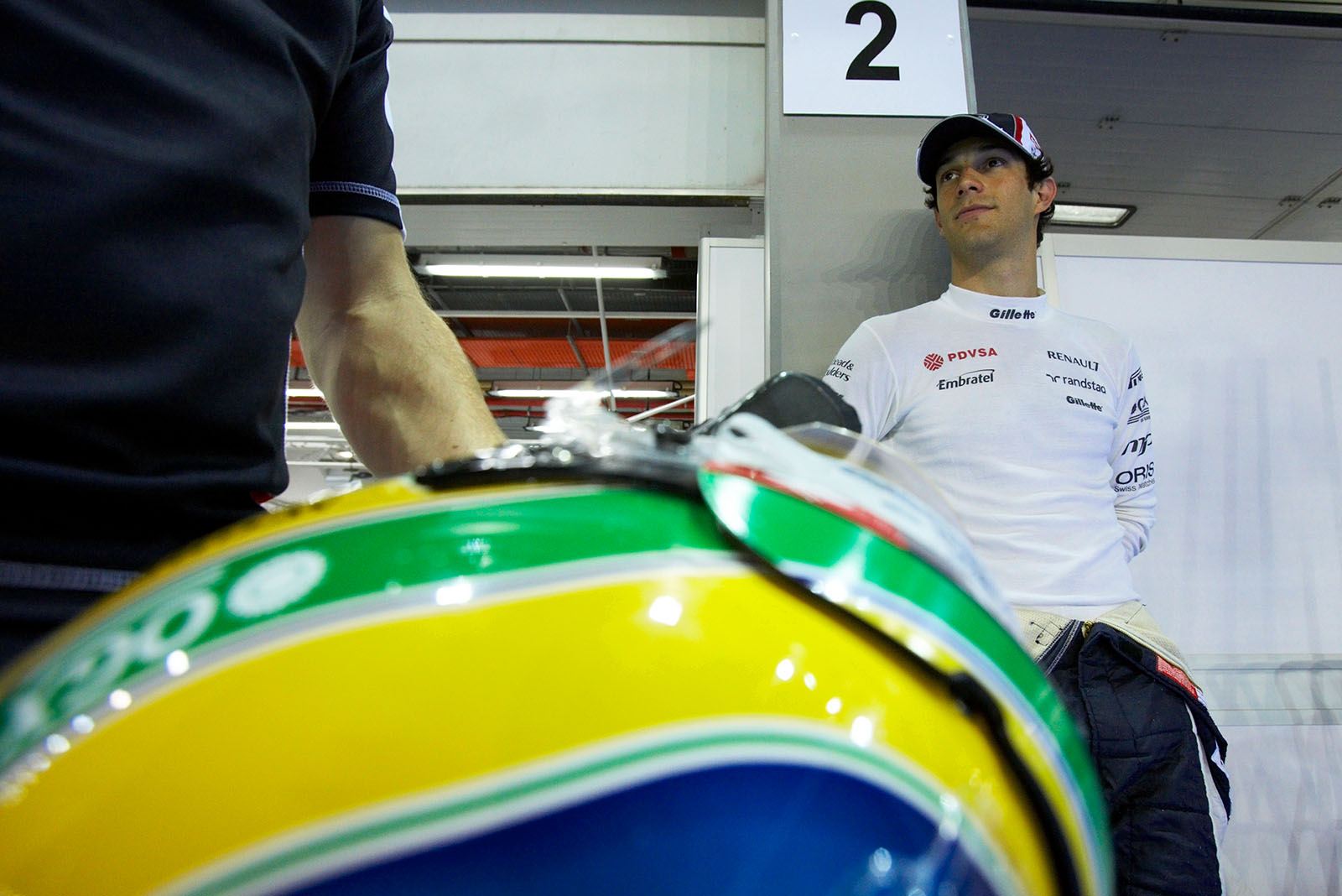 Bruno Senna, Williams F1 Team, in the pits