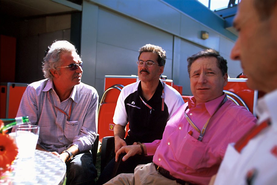 Flavio Briatore, Dr. Mario Theissen, Jean Todt and Peter Sauber