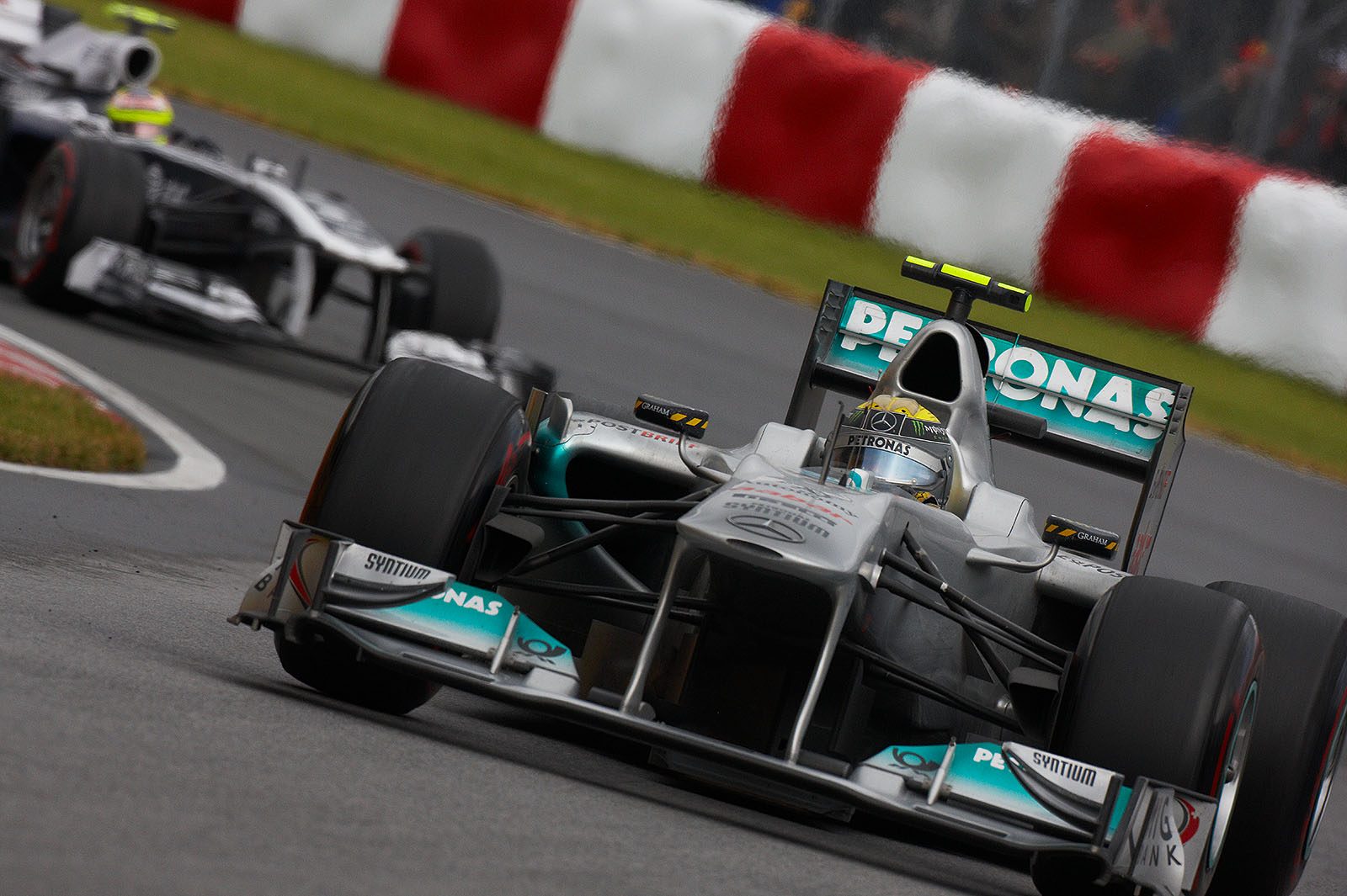 Nico Rosberg, Mercedes GP, in front of Maldonado