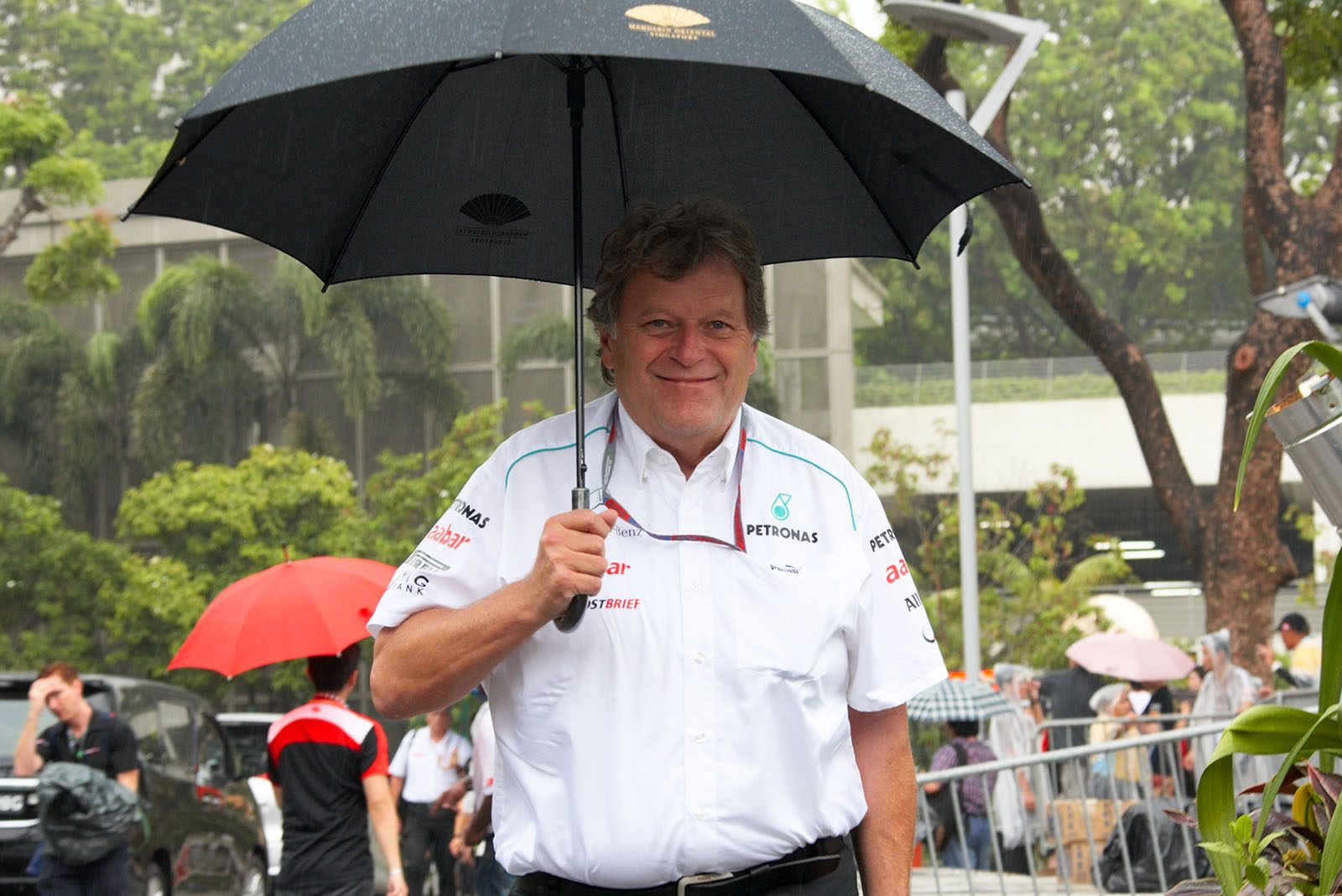 Mercedes AMG Petronas motor sport director Norbert Haug arrives in the paddock