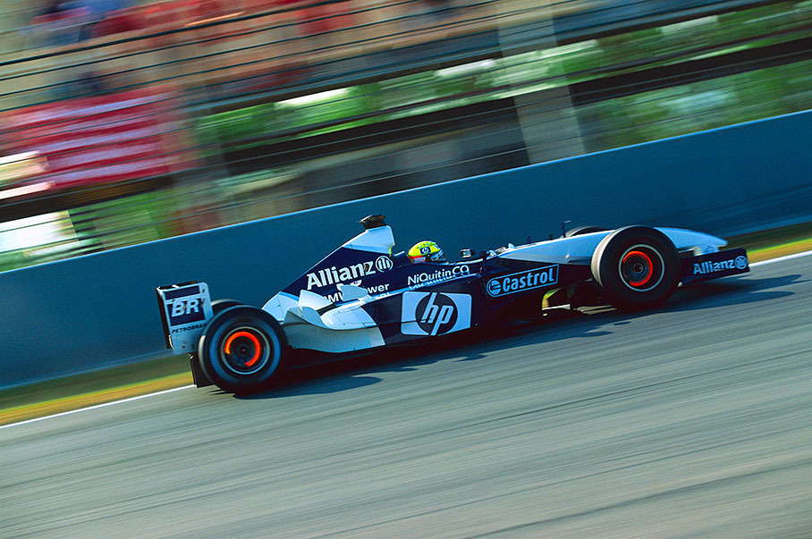 Ralf Schumacher making his brake disks glow