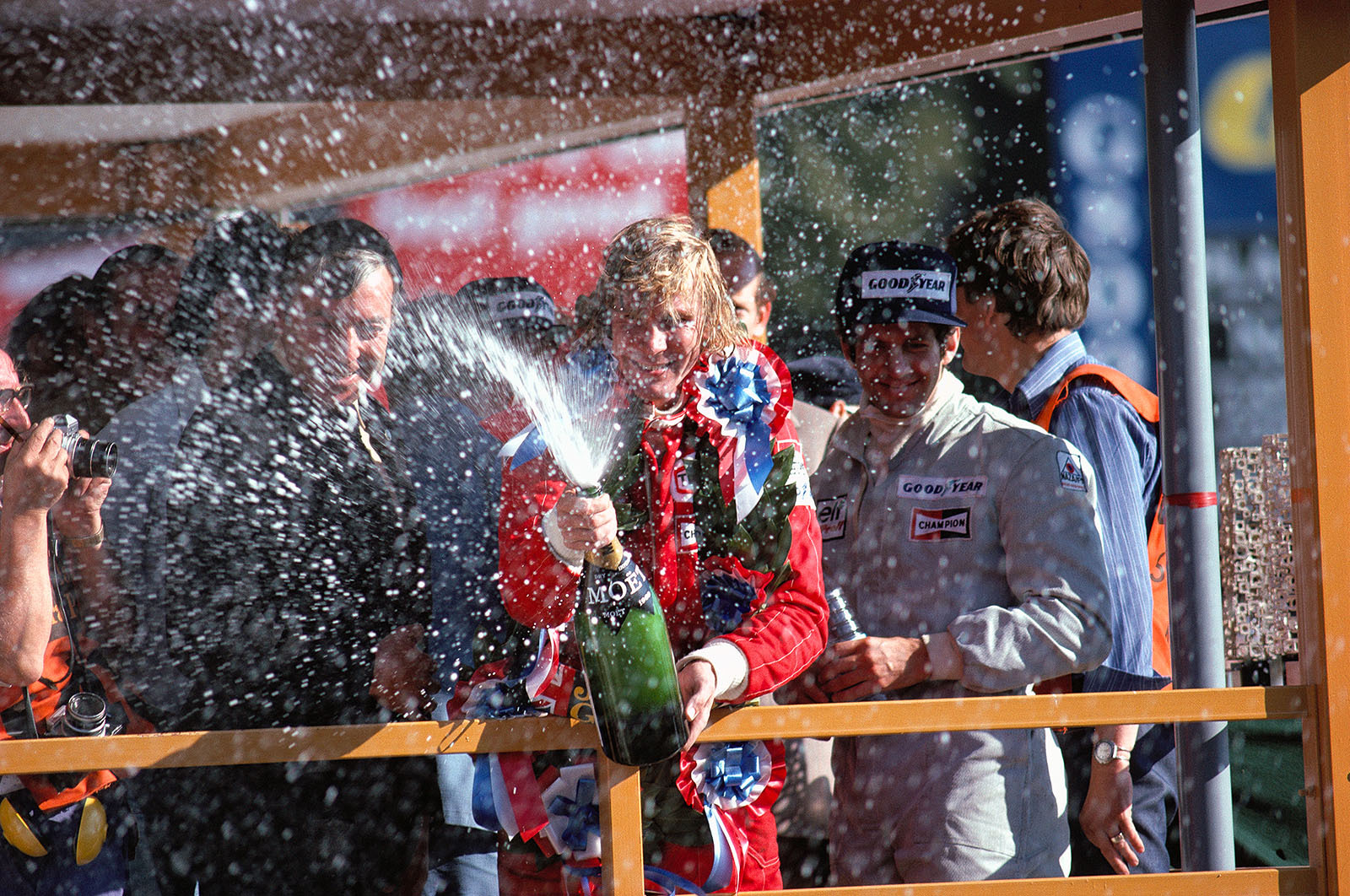 Winner of the British Grand Prix, James Hunt