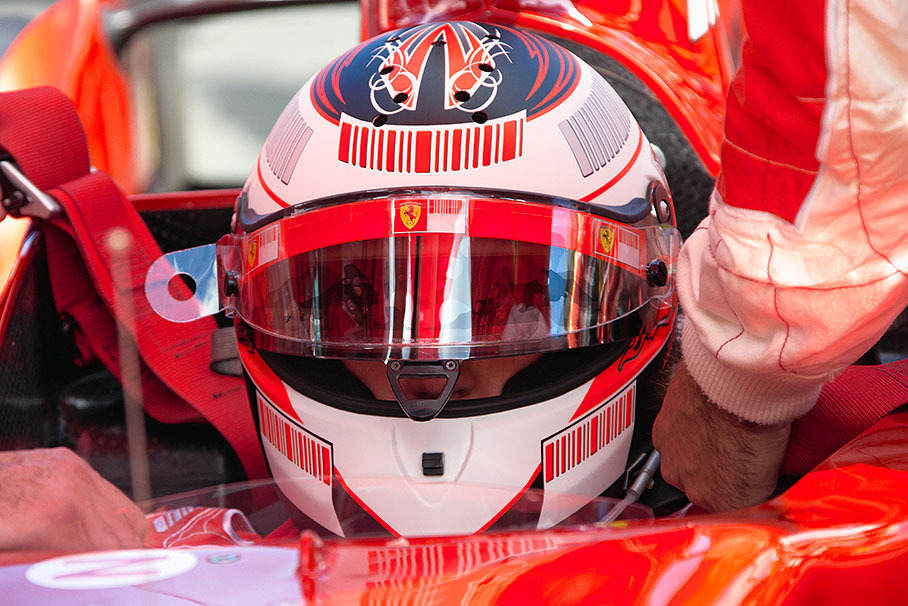 Kimi Raikkonen being belted