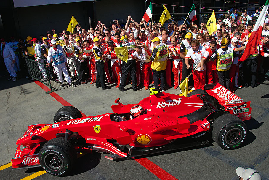 Kimi Raikkonen enters parc fermÈ, his team held back by strong Aussie marshals