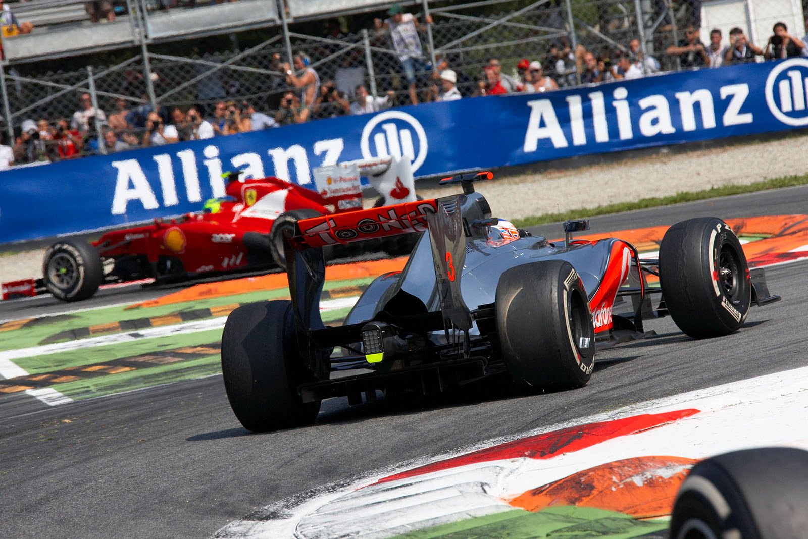 Jenson Button, McLaren Mercedes, following Massa