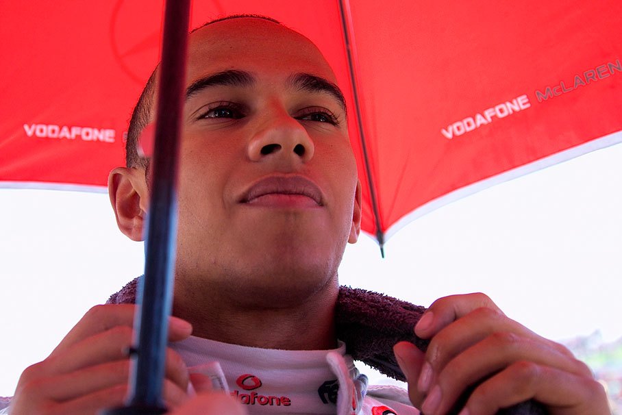 Lewis Hamilton on the grid